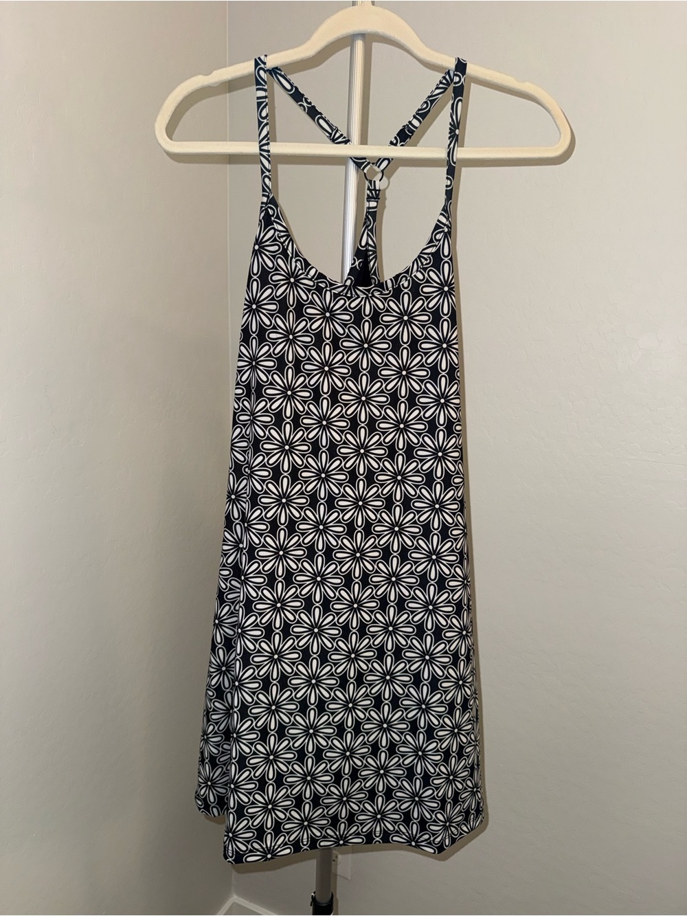Kenny Flowers Black and White Floral Tank Athletic Dress